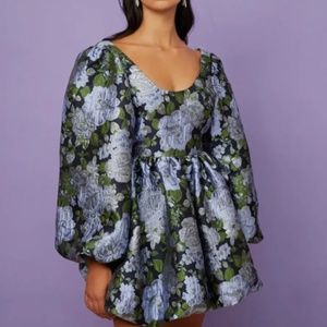 Sister Jane Natalia Puff Sleeve Jaquard Mini Dress / MP/UK 12 M+